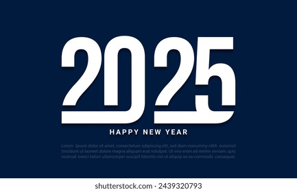 Simple and elegant 2025 new year eve holiday background design. Vector Illustration.