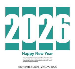 Diseño de fondo de vacaciones de víspera de año nuevo 2026 simple y elegante