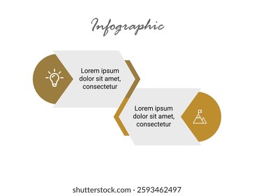 Simple and Elegant 2-Step Process Infographic Template for Clear Visual Representation