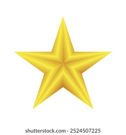 A simple and elegant 3D golden star on a white background. This versatile icon is ideal for awards, recognition, achievements, and celebrations.