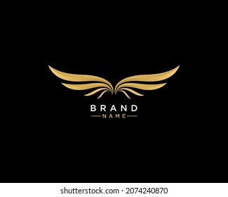Simple and elegant 3d Golden Wing Logo