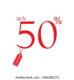 Simple and elegant 50 percent discount label