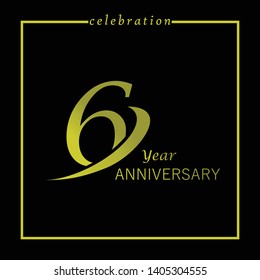 Simple and elegant 6 Year Anniversary template design