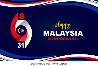 Simple Elegant 67th Malaysia Independence Day 2024 Template with Exclusive logo that forms the number 67. Best for Malaysia's Day, National Day, Hari Merdeka Day.