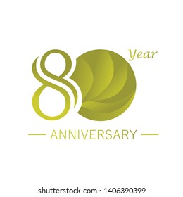 Simple and elegant 80 Year Anniversary template design