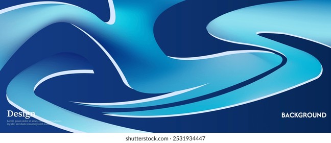 Einfache und elegante abstrakte blaue Welle Hintergrund mit einzelnen Farbverlauf-Farben. in EPS 10
