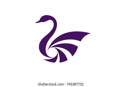 Simple Elegant Abstract Design of Swan