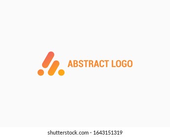 Simple, elegant, and abstract letter A logo. Red, orange, yellow.