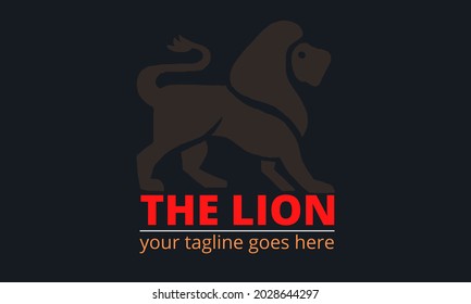 einfaches, elegantes abstraktes Logo-Design für Ihr Unternehmen - goldgedeckte Löwenkartoon-Silhouette