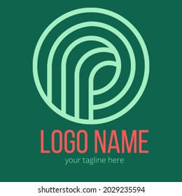 simple elegant abstract logo design for your business.  contains a circle element with the dominant color green