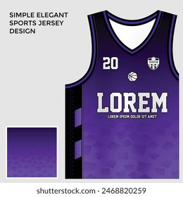 simple elegant abstract purple basketball sublimation jersey design template 