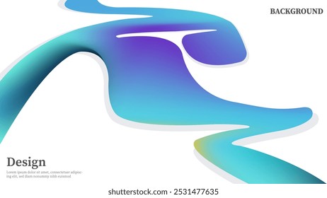 Fundo de onda abstrato simples e elegante com cores de gradiente isoladas. No EPS 10