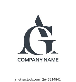 simple elegant AG icon logo letter