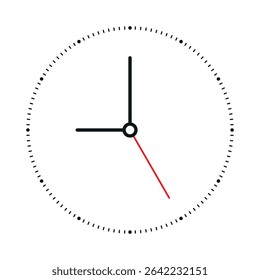 simple and elegant analog wall clock. wall clock face. analog clock concept for business, education world