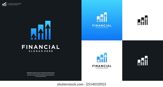 einfache und elegante Pfeil finanzielle Wachstum Logo Design-Vorlage