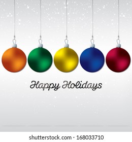 Simple, elegant bauble Christmas card in vector format.