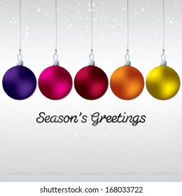 Simple, elegant bauble Christmas card in vector format.