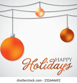 Simple, elegant bauble Christmas card in vector format.
