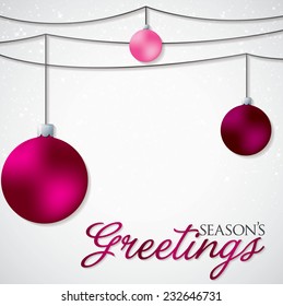 Simple, elegant bauble Christmas card in vector format.