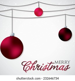 Simple, elegant bauble Christmas card in vector format.