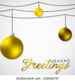 Simple, elegant bauble Christmas card in vector format.