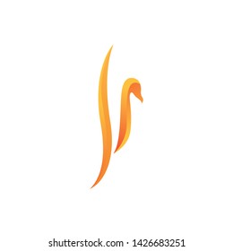 Simple and elegant bird character