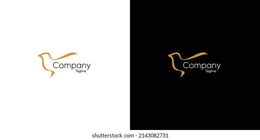 simple and elegant bird illustration logo design