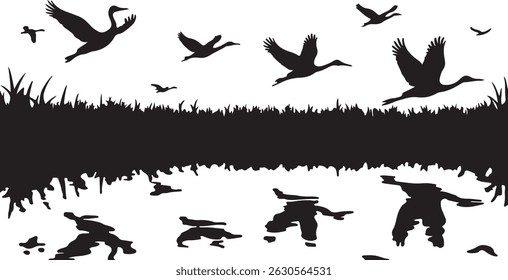 A simple and elegant bird silhouette vector, perfect for nature-themed designs, logos, and icons. This minimalist illustration captures the beauty of flight and freedom.
