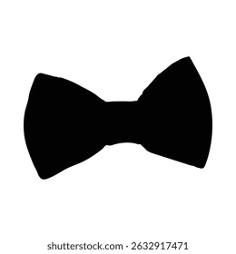 A simple, elegant black bow tie silhouette, showcasing a classic style. The distinctive feature is its minimalist, solid black design.