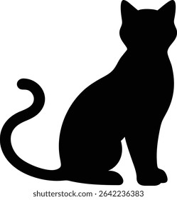 Simple and elegant black cat silhouette. Perfect for graphic design, animal themes, veterinary clinics, Halloween decorations, or a clean, modern pet vector icon