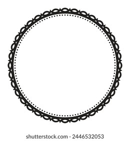 Simple Elegant Black Circular Border Element Decoration Vector Clipart Design