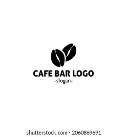simple elegant black logo for Caffe Bar with two coffee beans	
