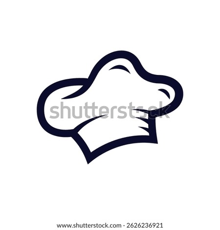 Simple and elegant black outline logo of a classic chef hat on a white background