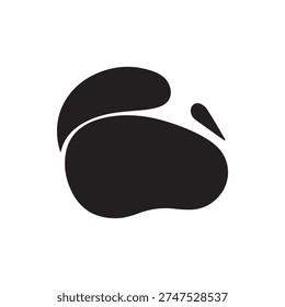A simple and elegant black silhouette of a sleeping swan or bird. This minimalist abstract graphic is perfect for logos, icons, and modern designs.