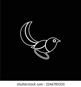 a simple and elegant black and white bird, suitable for use in all fields, especially those related to the animal world