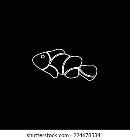 Simple and elegant black and white clown fish, suitable for use in all fields, especially those related to the animal world