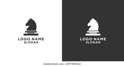 simple elegant black and white horse logo
