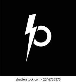 a simple and elegant black and white lightning icon forming the letter p, suitable for use in all fields, especially those related to the world of electrical technology