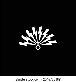 a simple and elegant black and white lightning icon forming a fan, suitable for use in all fields, especially those related to the world of electrical technology