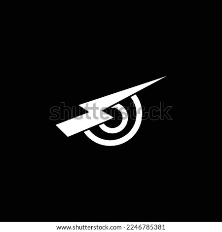 a simple and elegant black and white lightning icon forming an eye, suitable for use in all fields, especially those related to the world of electrical technology