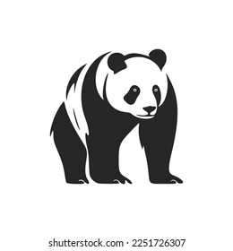 Simple and elegant black and white panda vector logo.