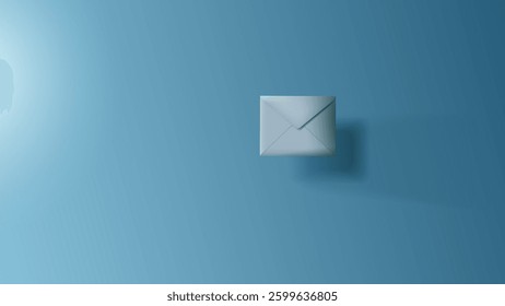 Simple elegant blue background features postal envelope centered, symbolizing communication and connection in digital age, ready for any message or correspondence. Vector illustration. - Powered by Shutterstock - Get 15% off with code: PIKWIZARD15