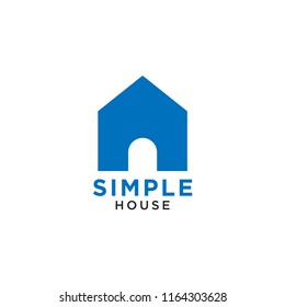 Simple elegant blue house icon design template