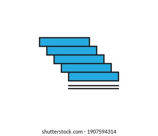 schlichte und elegante Gestaltung der blauen Treppe