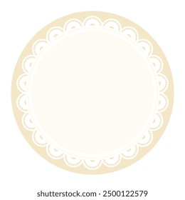 Simple Elegant Bold Vanilla Brown Lace Decorated With Circular Edge Design

