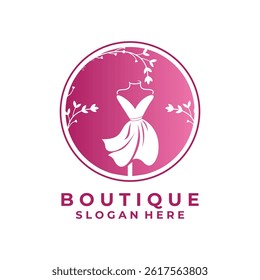 Simple elegant Boutique logo design icon vector