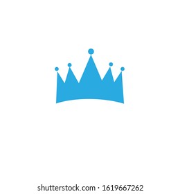 the simple elegant brand logo of blue  crown with white background