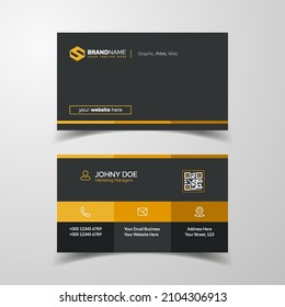 Simple elegant business card design template in black and yellow