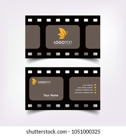 Simple Elegant Business Card Template with Black Film Tape Styles