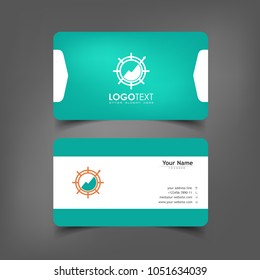 Simple Elegant Business Card Template with Green Straight Theme